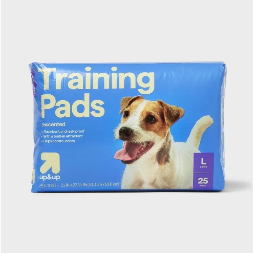 Up & Up Training Pads Unscented Large 25 Count 21 x 23.5 Inch Dog Pee Pads